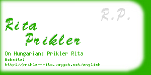 rita prikler business card